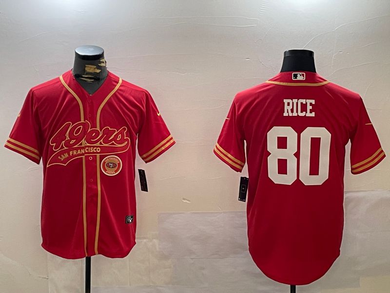 Men San Francisco 49ers #80 Rice Red Joint Name 2024 Nike Limited NFL Jersey style 12095->san francisco 49ers->NFL Jersey